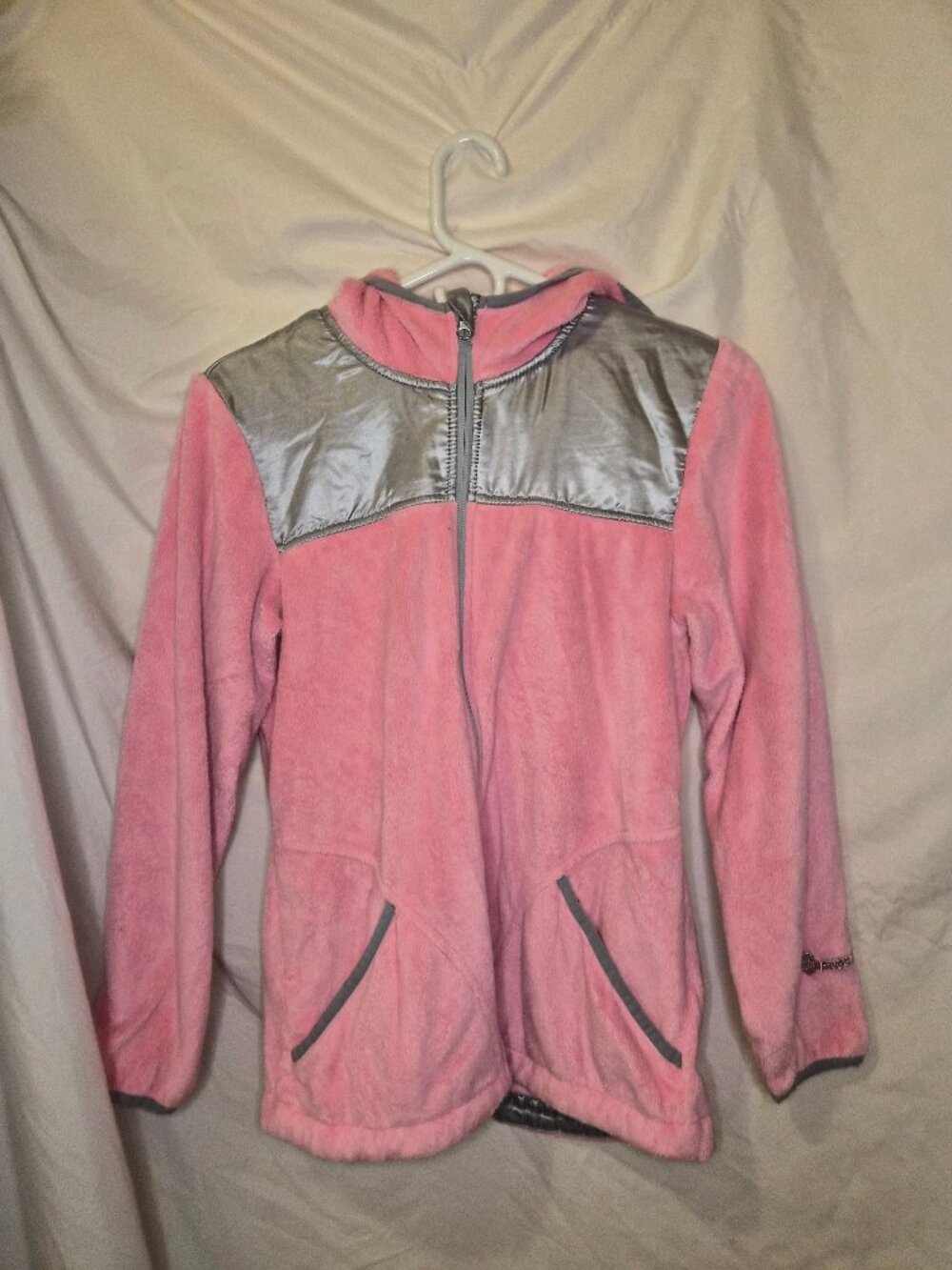 VTG Y2K Free Country Girls' Full-Zip Butter Pile Fleece Jacket Pink Metallic